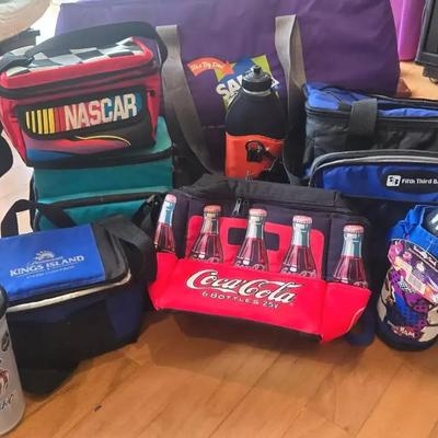 Insulated Soft Coolers Varying Sizes/Advertising Includes Kings Island & Large Water Bottles