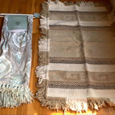 Woven Area Rug And An ESTA Oversized Plush Throw