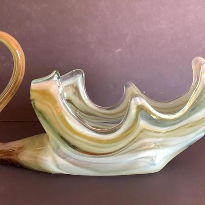 MCM Glass Swan Planter/Vase