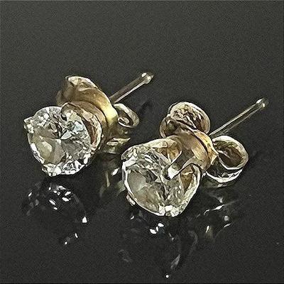14K Yellow Gold Diamond Stud Earrings