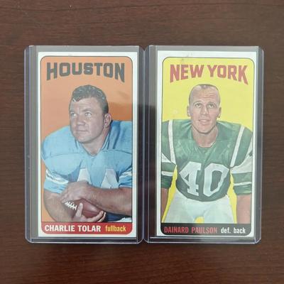 1965 Topps Football Cards. Charlie Tolar & Dainard Paulson