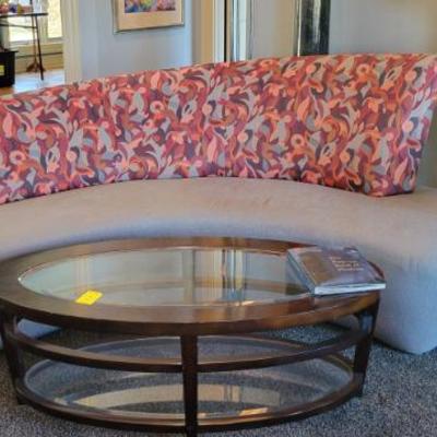 Sale Photo Thumbnail #15: Curved Sofa and Glass Top Coffee Table