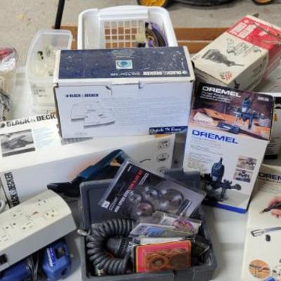 Sale Photo Thumbnail #433: Dremel and accessories and Dried Bonsai Tree's