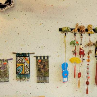 Sale Photo Thumbnail #220: Beaded Artwork and oriental ornaments 