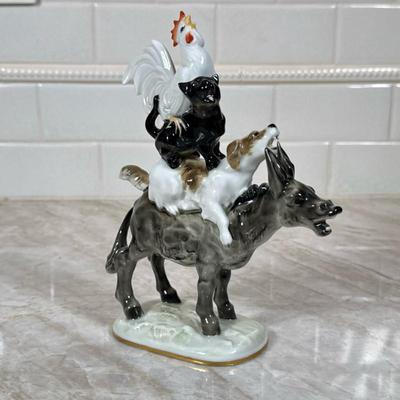 “Town Musicians of Bremen” Porcelain Figurine By Hutschenreuther Kunstabteilung | Made by Hutschenreuther Kunstabteilung, Selb, Germany....