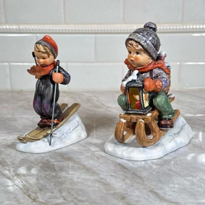 (2pc) Winter Hummel Figurines | Dimensions: h. 6.25 in (tallest)
