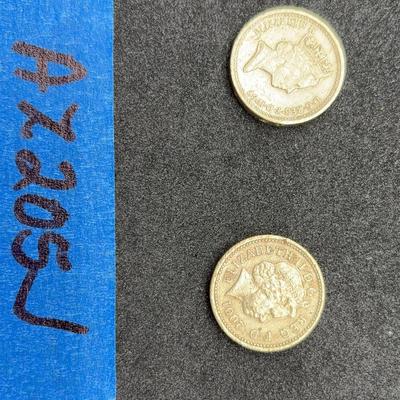 AZ205J 1997 & 2001 Elizabeth II Coin (One Pound Each )