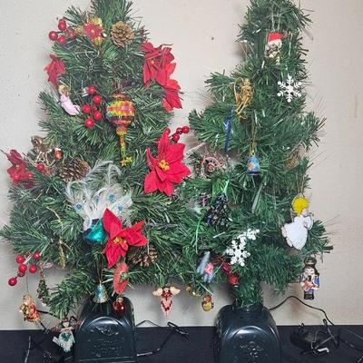 AZ128J 2 Fiber Optic Trees And Ornaments 