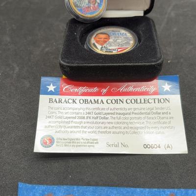 AZ214J 24KT Gold Layered Barack Obama Coin Collection#1 