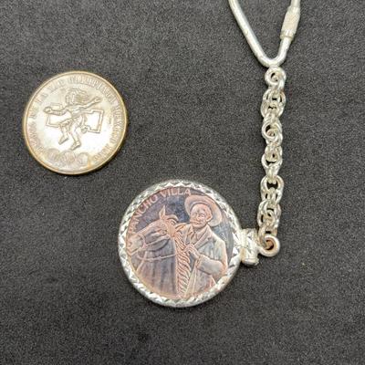 AZ192J 1968 Mexico Olympic Peso Coin and Pancho Villa Coin