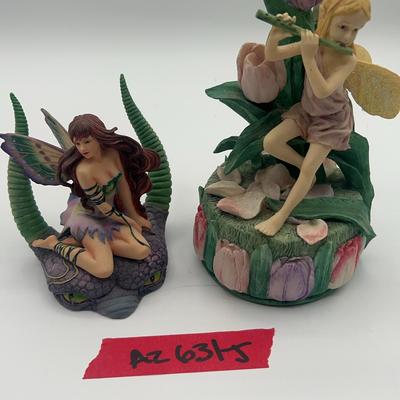 AZ631J Fairy Ring Music Box & Dragon Fae Purple Figurine