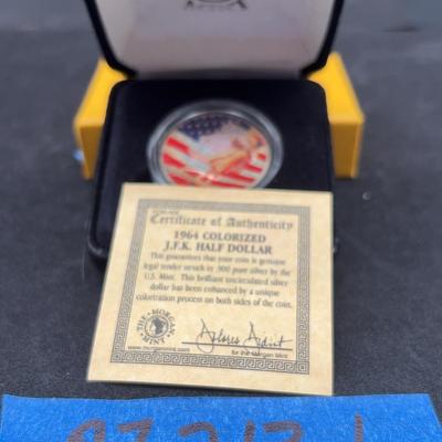 AZ213J 1964 Colorized JFK Half Dollar 