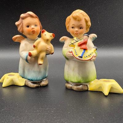 AZ654J Goebel Angel with Rocking Horse and Teddy Bear 