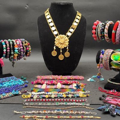 AZ180J Coin Necklace and Bracelets