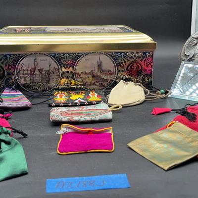 AZ188J Soft Jewelry Bags and Vintage Tin