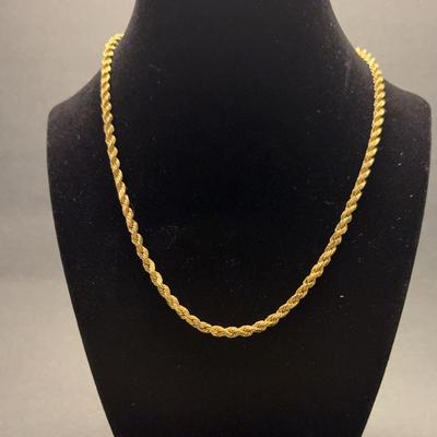 AZ007J 14K Rope Chain Necklace 