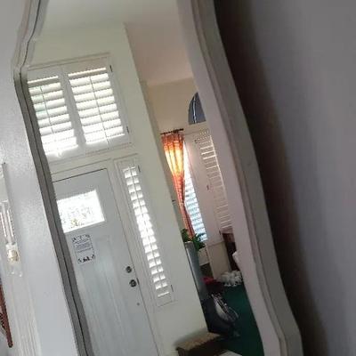 White Wood Entry Mirror