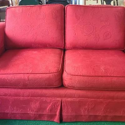 Red Floral Flair Loveseat