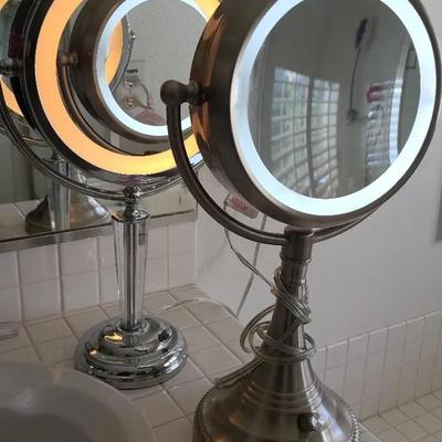 Pair Of Light Up Makeup Mirrors