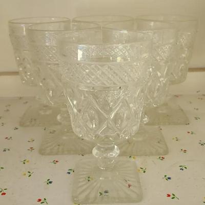 6 Square Based Clear Drinking Glasses