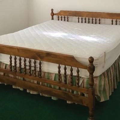 Handsome Headboard With Matching Footboard/Frame - Approx: 89" X 76" 