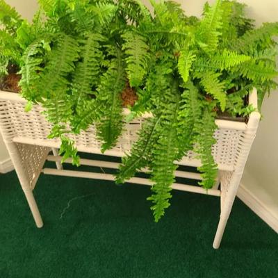 White Wicker Plant Stand