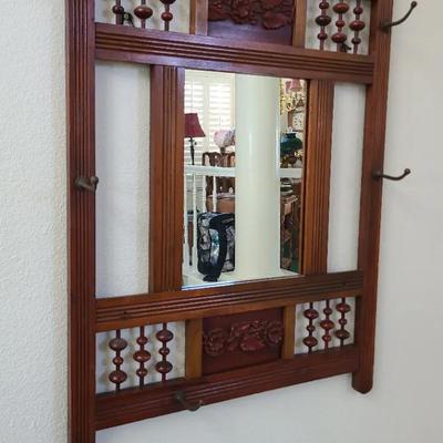 Wall Hat Rack With Mirror
