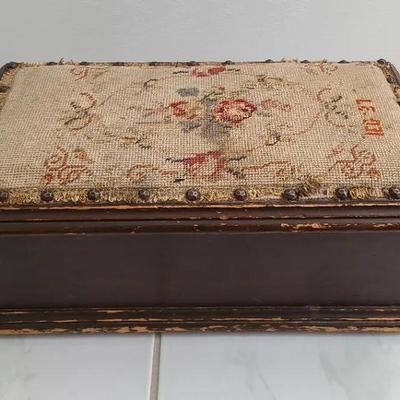 Needlepoint Footstool With Storage