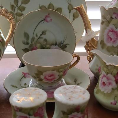 Lefton China Hand Painted Tea And Coffee Set