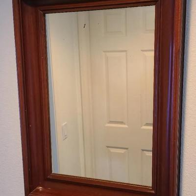 Warm Wood Framed Mirror