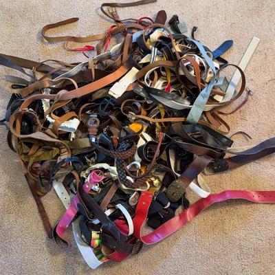 Large Lot Of Belts