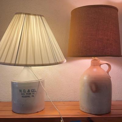 2 Crock Lamps