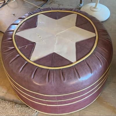 Vintage Leather Ottoman