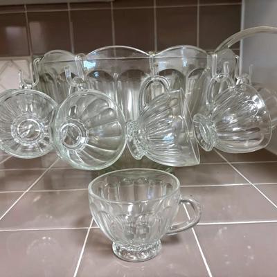 Glass Punch Bowl Set 