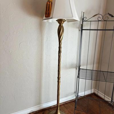 Floor Lamp and Decorative Small Baker’s Rack Set