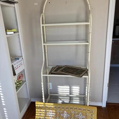 Beige Baker’s Rack and Daffodil Yellow Rug