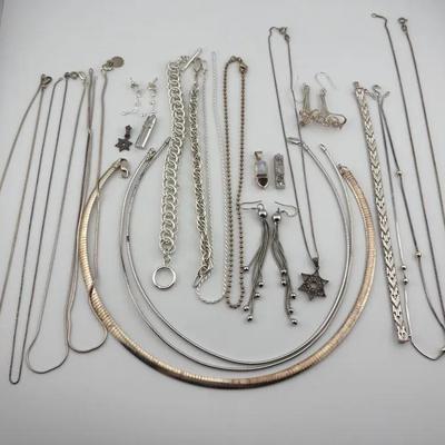 Large Assortment of Sterling Silver Jewelry