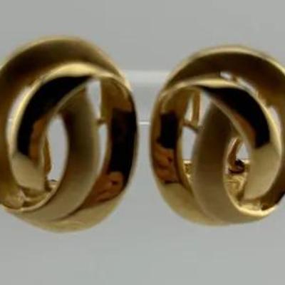 14k Yellow Gold Modernist Earrings