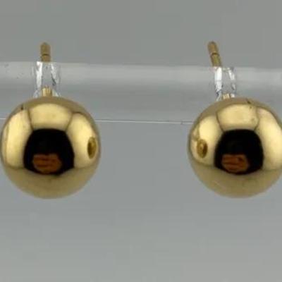 18k Yellow Gold Stud Earrings