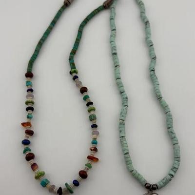 Vintage Sterling Silver Mexican Beaded Necklaces