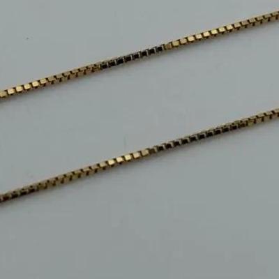 14k Yellow Gold Dainty Box Chain Necklace