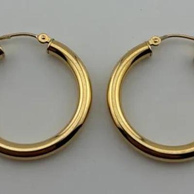 14k Yellow Gold Hoop Earrings