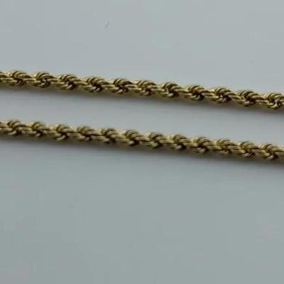 14k Yellow Gold Rope Chain Bracelet
