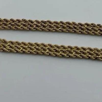 14k Yellow Gold Rope Chain Bracelet