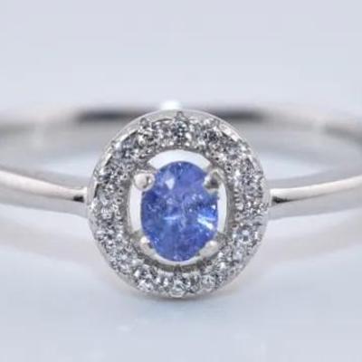 Natural Unheated Oval Tanzanite Sterling Silver Ring - VVS to IF