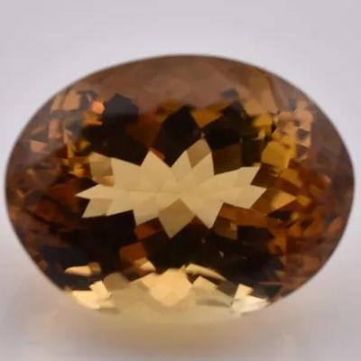 25 Carat Natural Unheated Fancy Oval Citrine - Very Clean