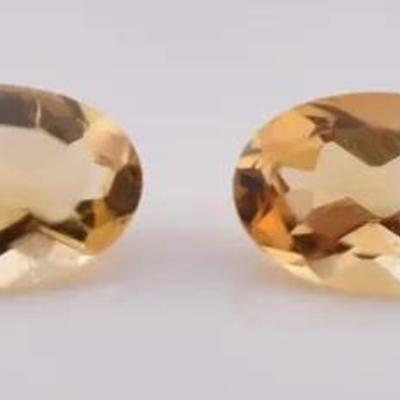 0.5 TCW Natural Unheated Oval Twin Citrines - VVS to IF