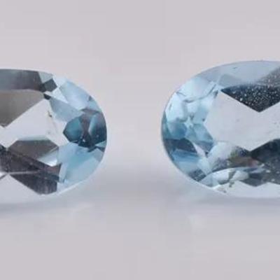 1.1 TCW Natural Oval Twin Blue Topazes - VVS to IF
