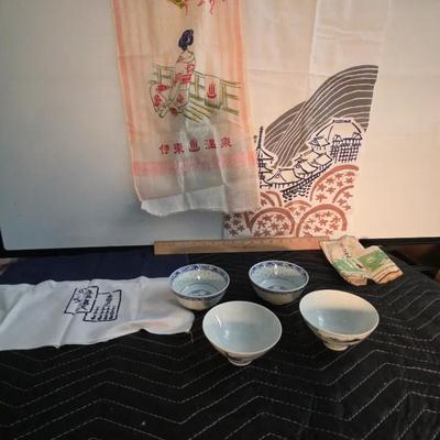 Japanese Bowls And hand Towels