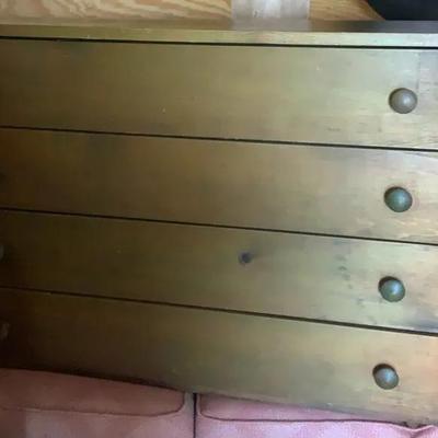 Vintage Buffet Table With Drop Down Side